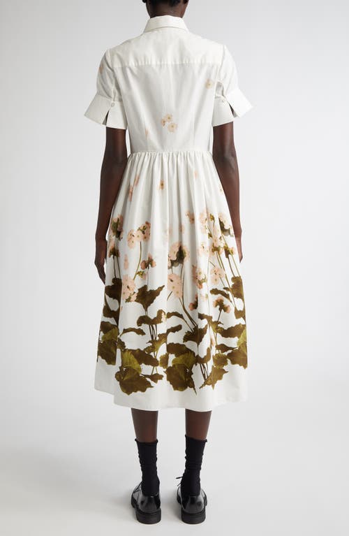 Shop Erdem Floral Print Cotton Poplin Shirtdress In Elena Selvedge White