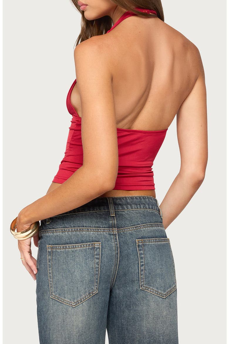 Jarla Backless Halter Top, Alternate, color, RED
