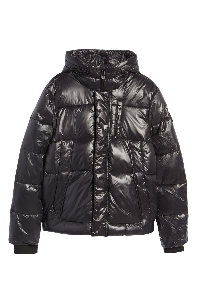 Noize Men's Hank Luxe Shine Puffer Coat, Alternate, color, Black