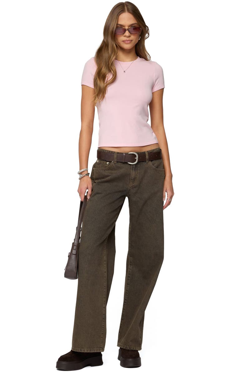 EDIKTED Daphney Crop T-Shirt, Alternate, color, Light-Pink