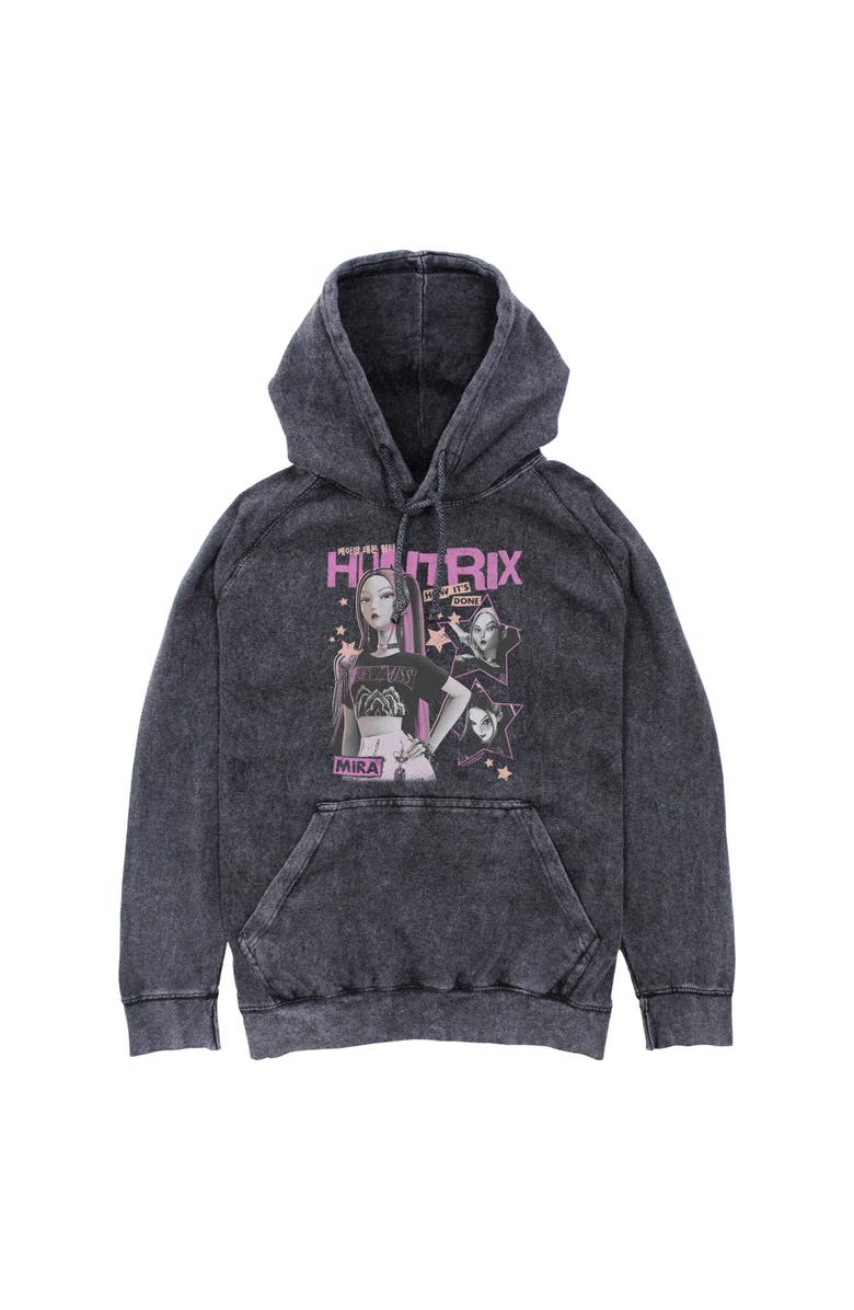 KPop Demon Hunters Men's KPop Demon Hunters Pop Star Huntrix Mira Pull Over Hoodie, Main, color, Black