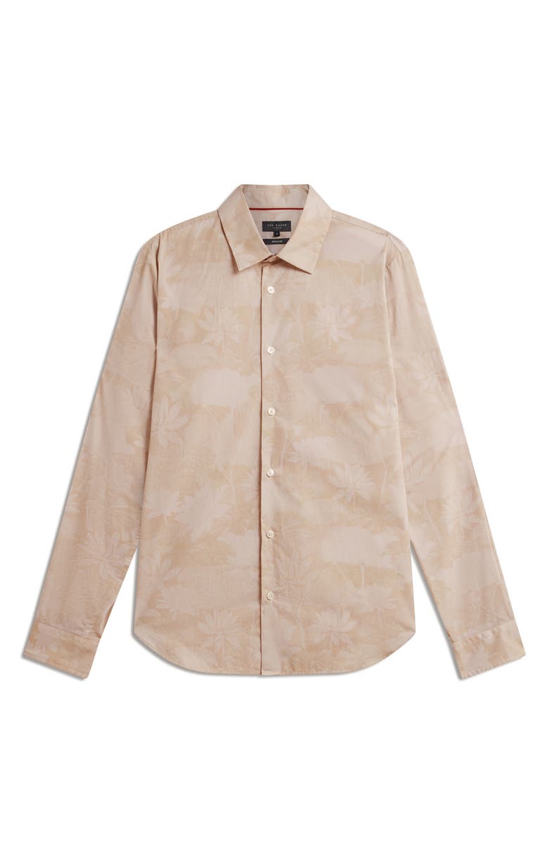 Ted Baker Ocania Regular Fit Floral Cotton Button-Up Shirt, Alternate, color, 