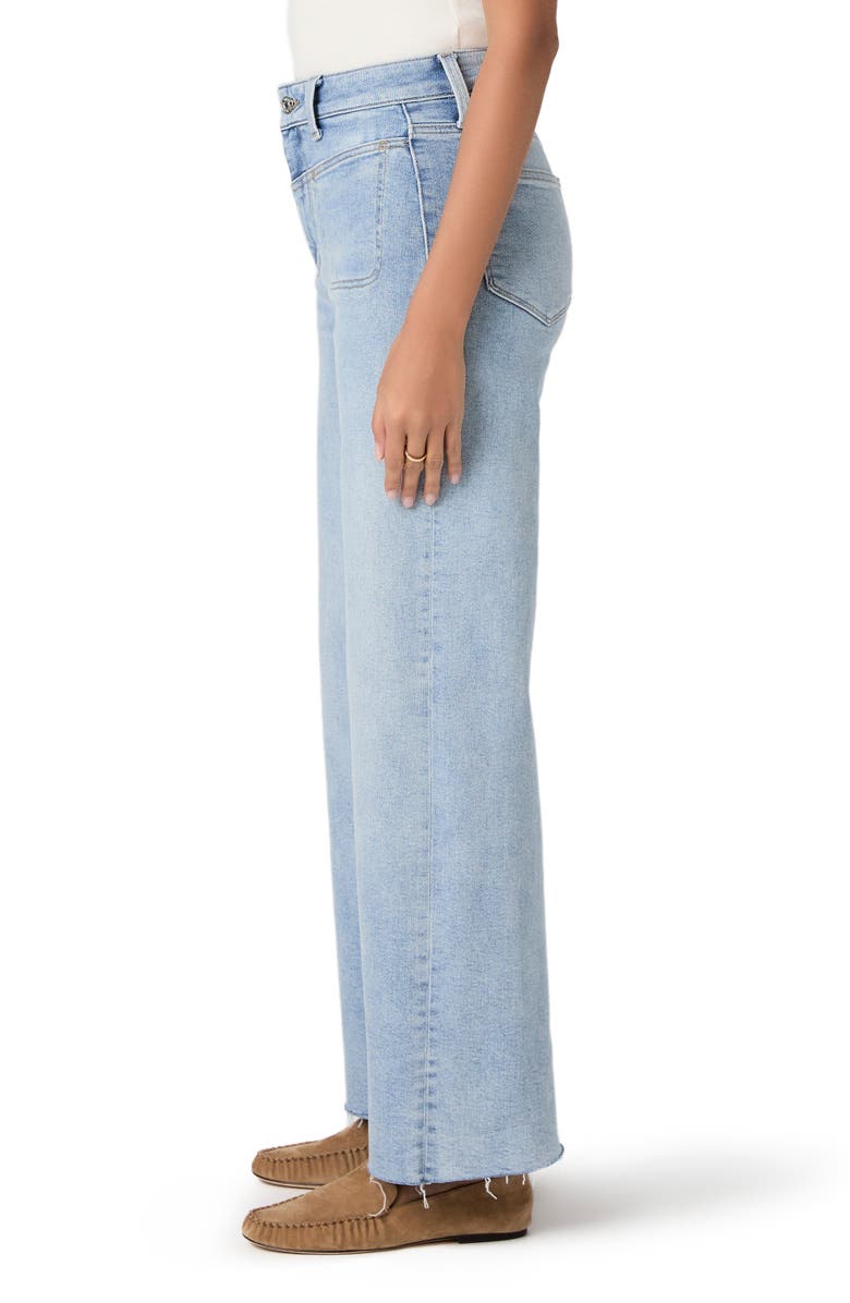 PAIGE Anessa Raw Hem High Waist Wide Leg Jeans, Alternate, color, La Belle
