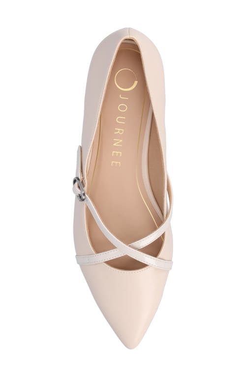 Journee Collection Camby Pointed Toe Flat In Bone