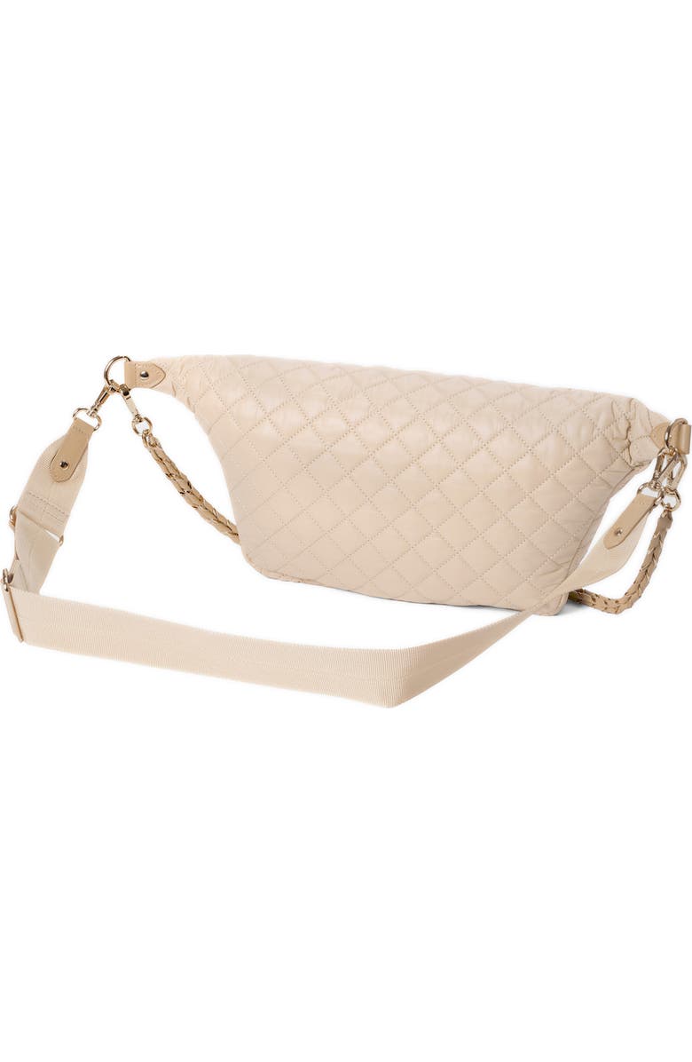 MZ Wallace Crosby Quilted Nylon Convertible Sling Bag, Alternate, color, Buff