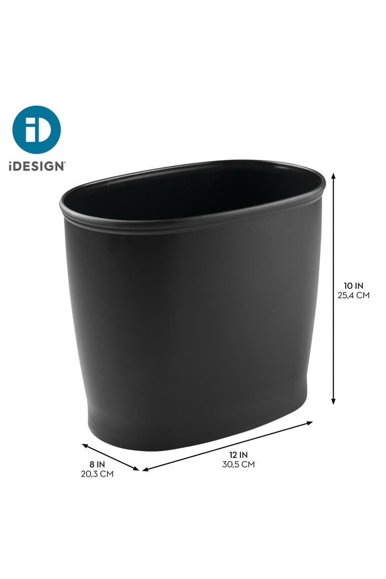 Oval 2.1 Gallon / 8 Liter Plastic Trash Can, 2-Pack, Black, Made in USA, Alternate, color, Matte Black
