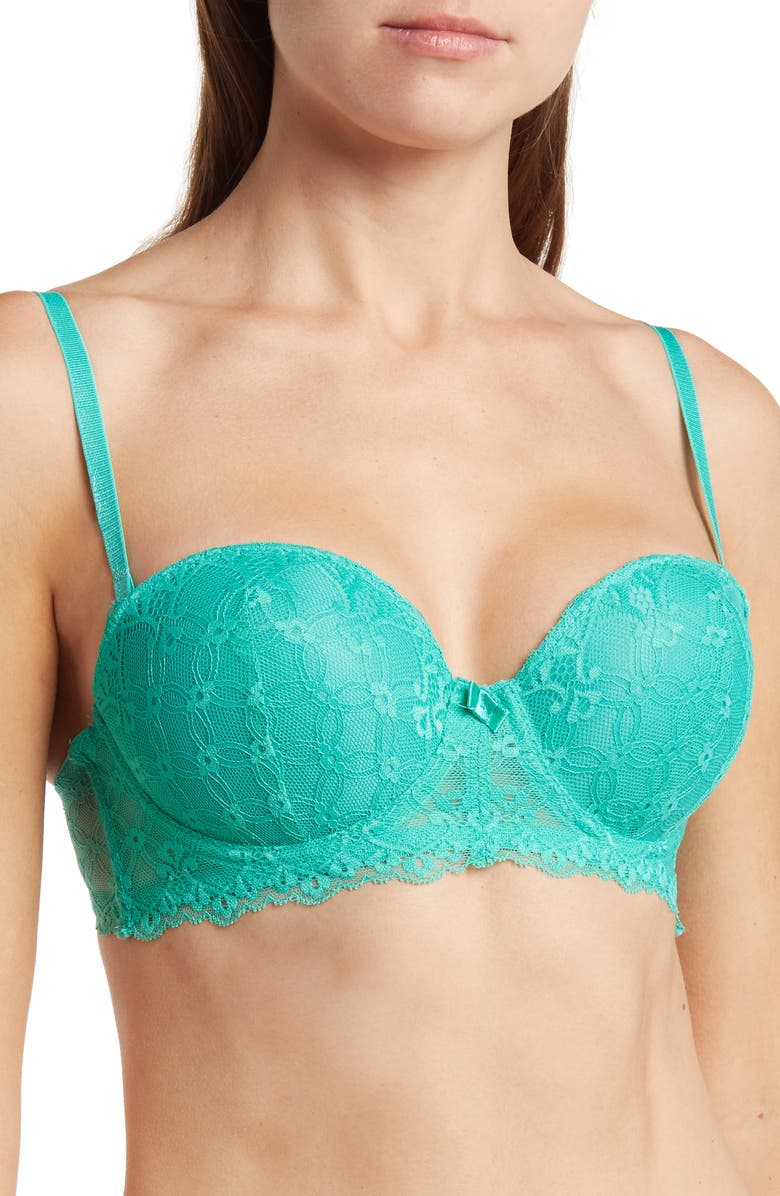 SECRET LACE Lace Deep Plunge Underwire Balconette Bra, Main, color, 