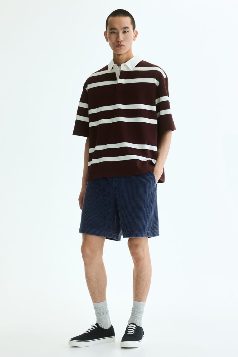 Loose-fit Corduroy Shorts, Main, color, Dark blue