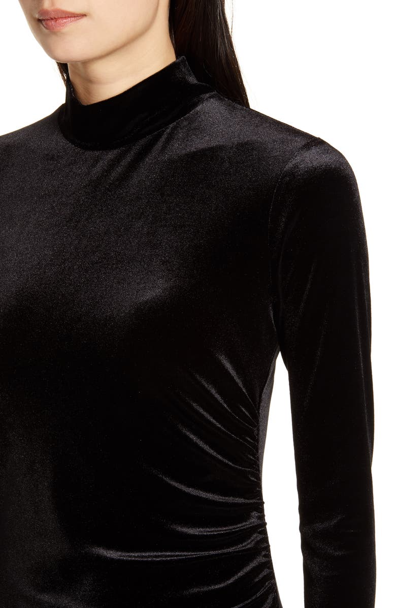 Chelsea28 Long Sleeve Mock Neck Velvet Dress, Alternate, color, 