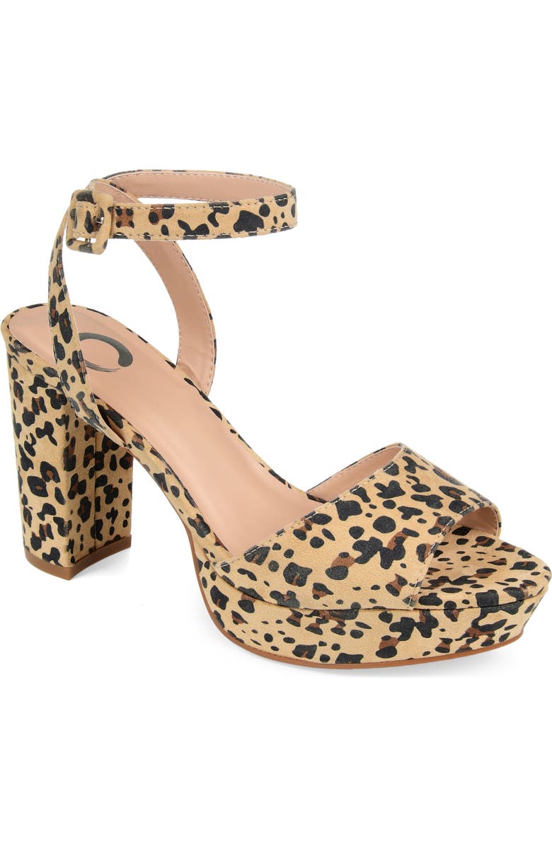 Journee Collection JOURNEE Nairri Platform Sandal, Main, color, Leopard