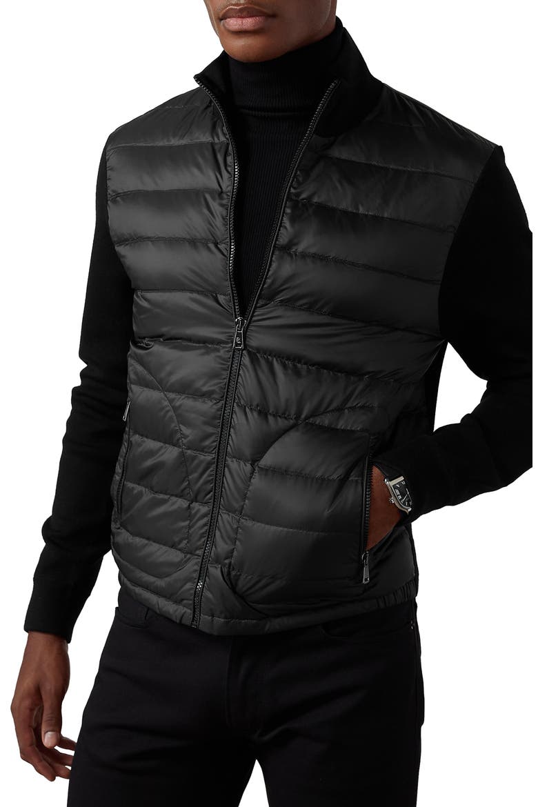 Men's Double Face Wool Hybrid Jacket, Main, color, POLO BLACK