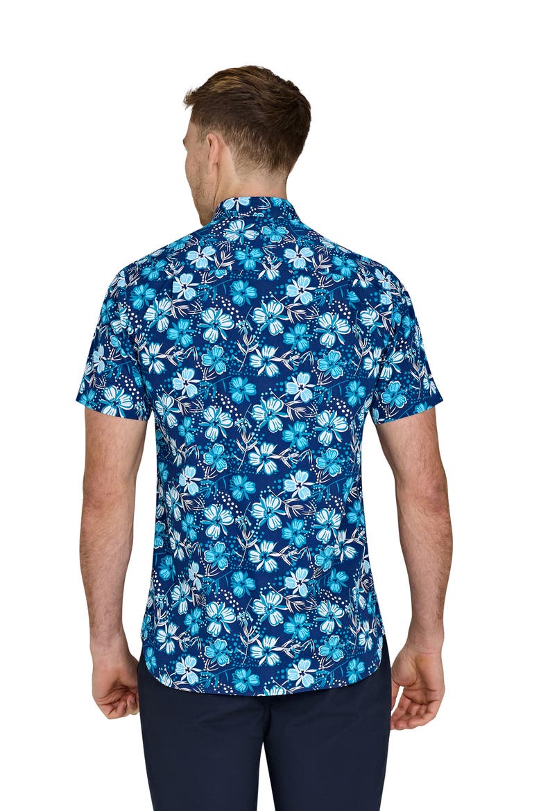 Short Sleeve Blossom Shirt, Alternate, color, Navy
