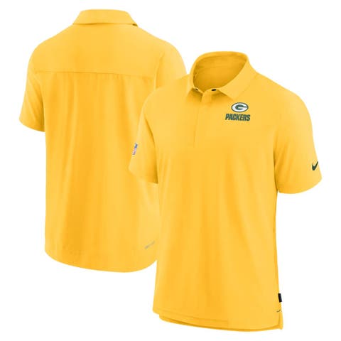 Men's Nike Gold Green Bay Packers Sideline Lockup Performance Polo