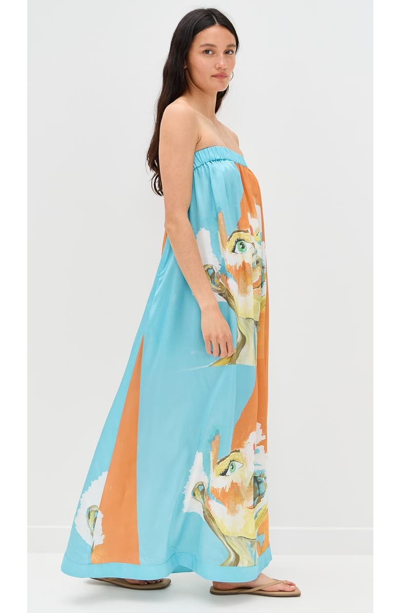 Dur Doux Kesi Maxi Strapless Dress, Alternate, color, Orange