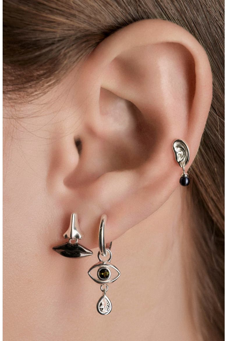 Anatomy Of Desire Drop Earrings, Alternate, color, METALLIC SILVER