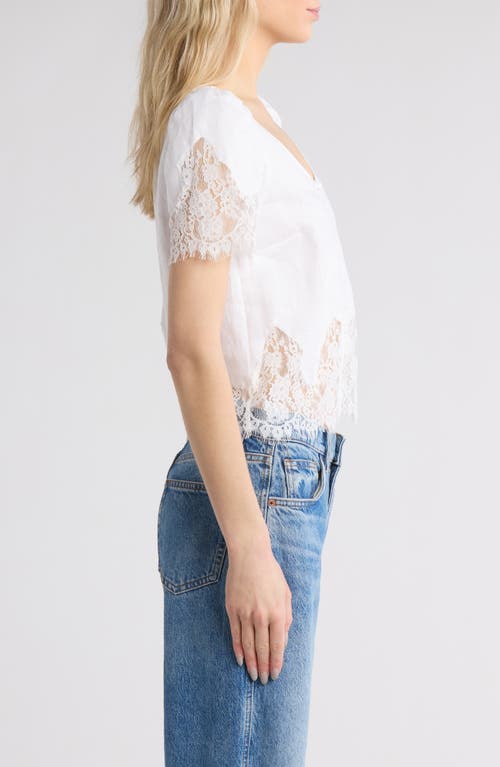 Reformation Josie Linen Top In White
