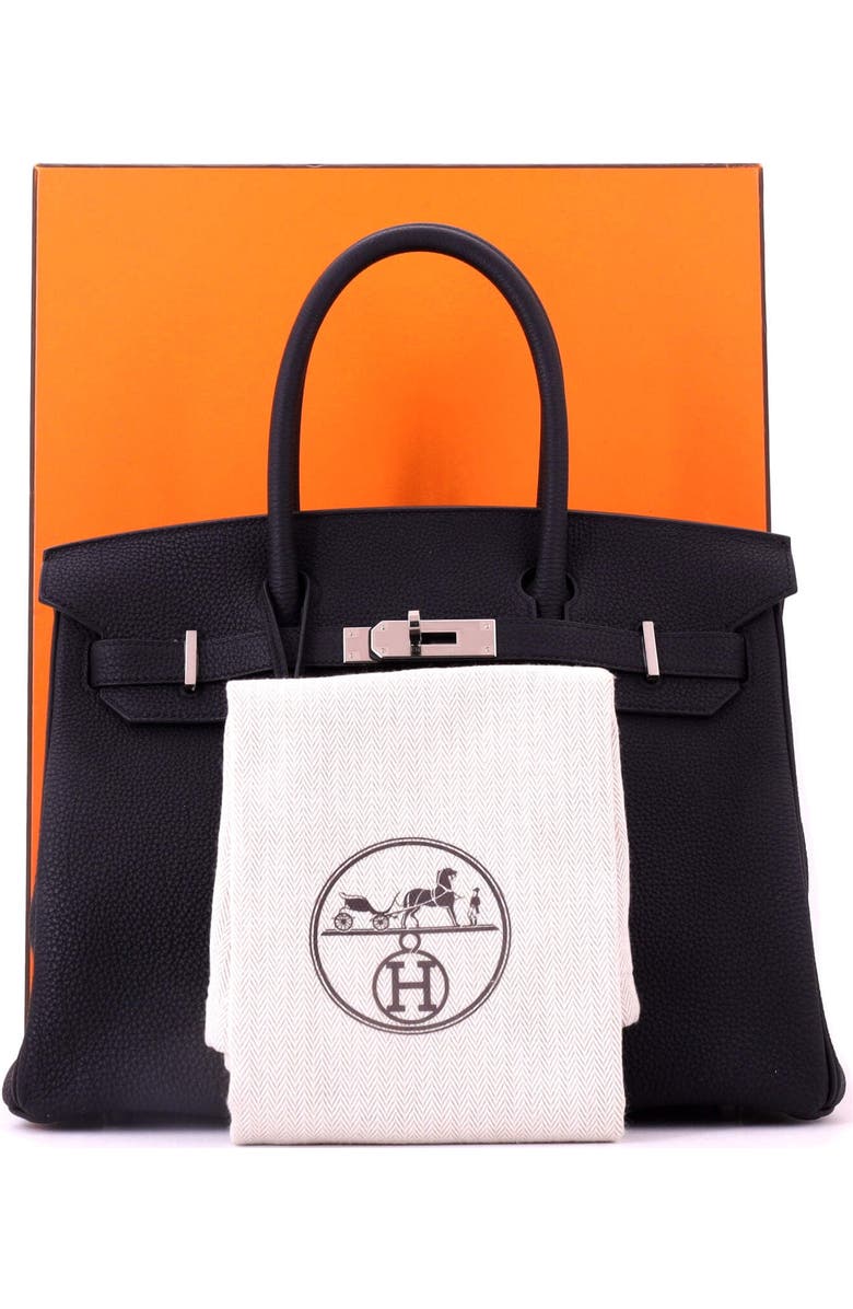 Pre-Owned Hermes Birkin Handbag Black Togo with Palladium Hardware 30, Alternate, color, Noir