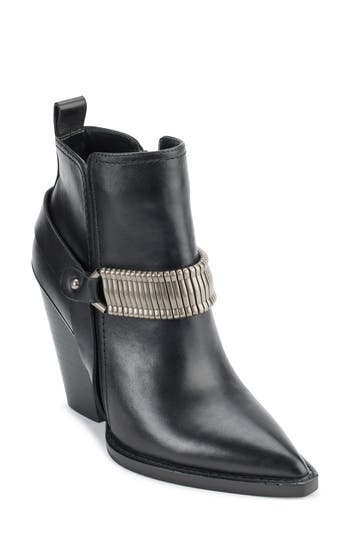 Dkny Tizz Block Western Ankle Boot In Black