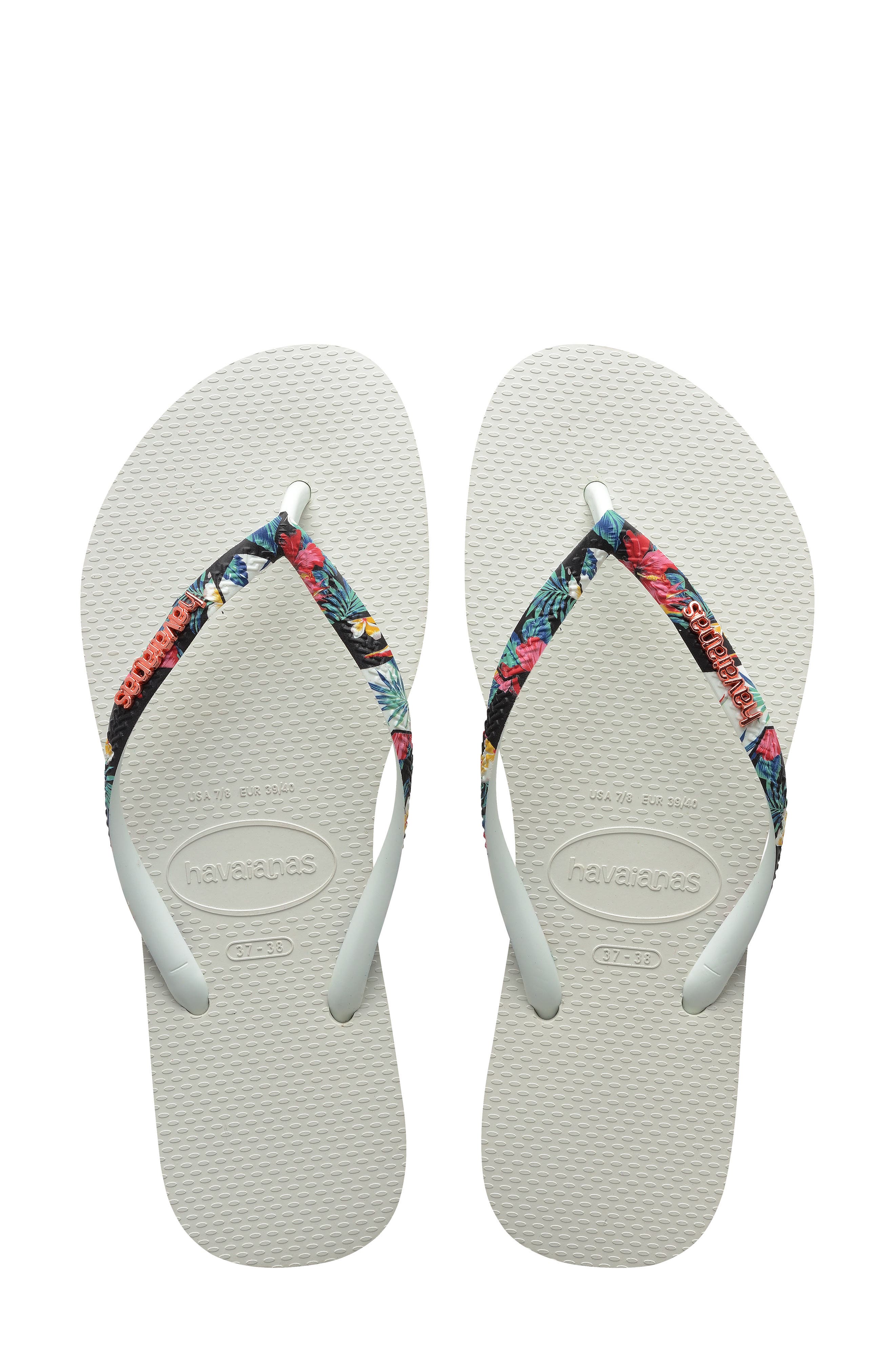 Slim Tropical Strap Flip Flop, Alternate, color, WHITE