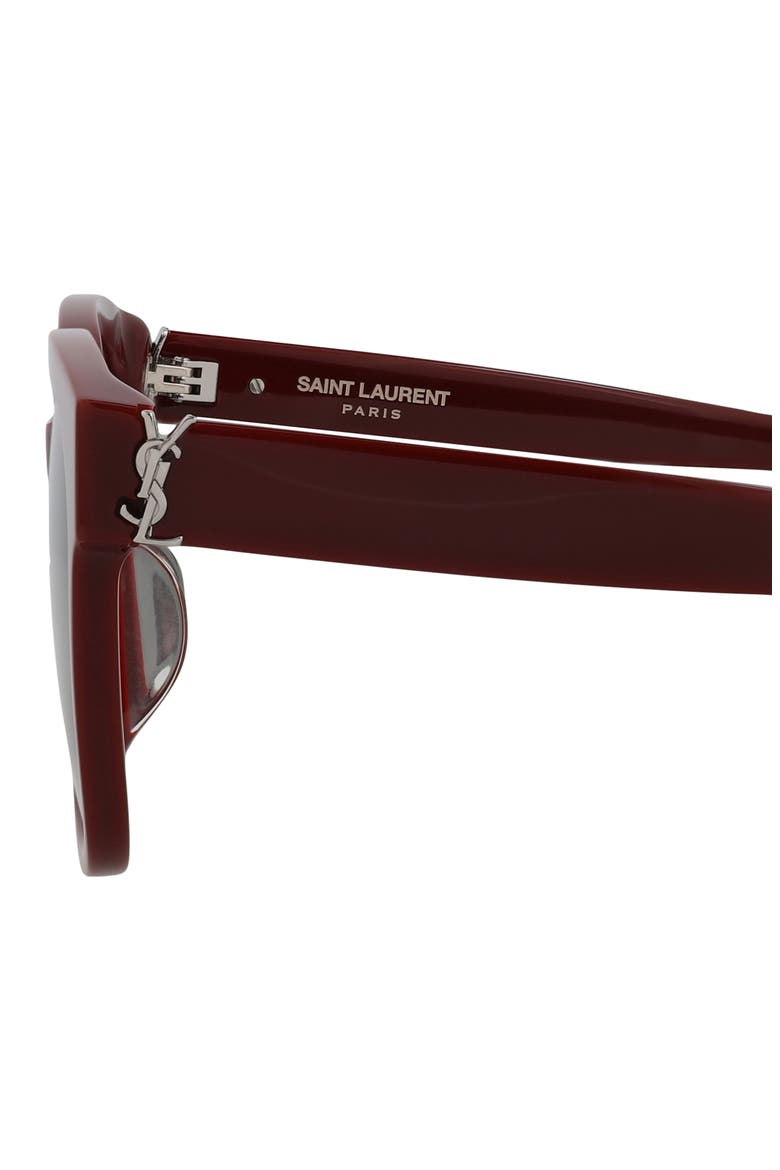 55mm Square Sunglasses, Alternate, color, BURGUNDY GREY