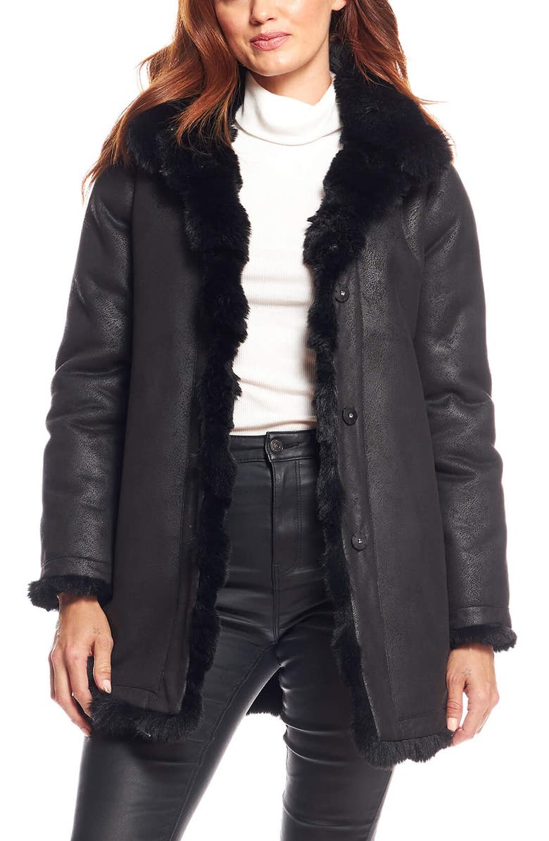 DONNA SALYERS FABULOUS FURS Rainier Reversible Faux Fur Coat, Alternate, color,