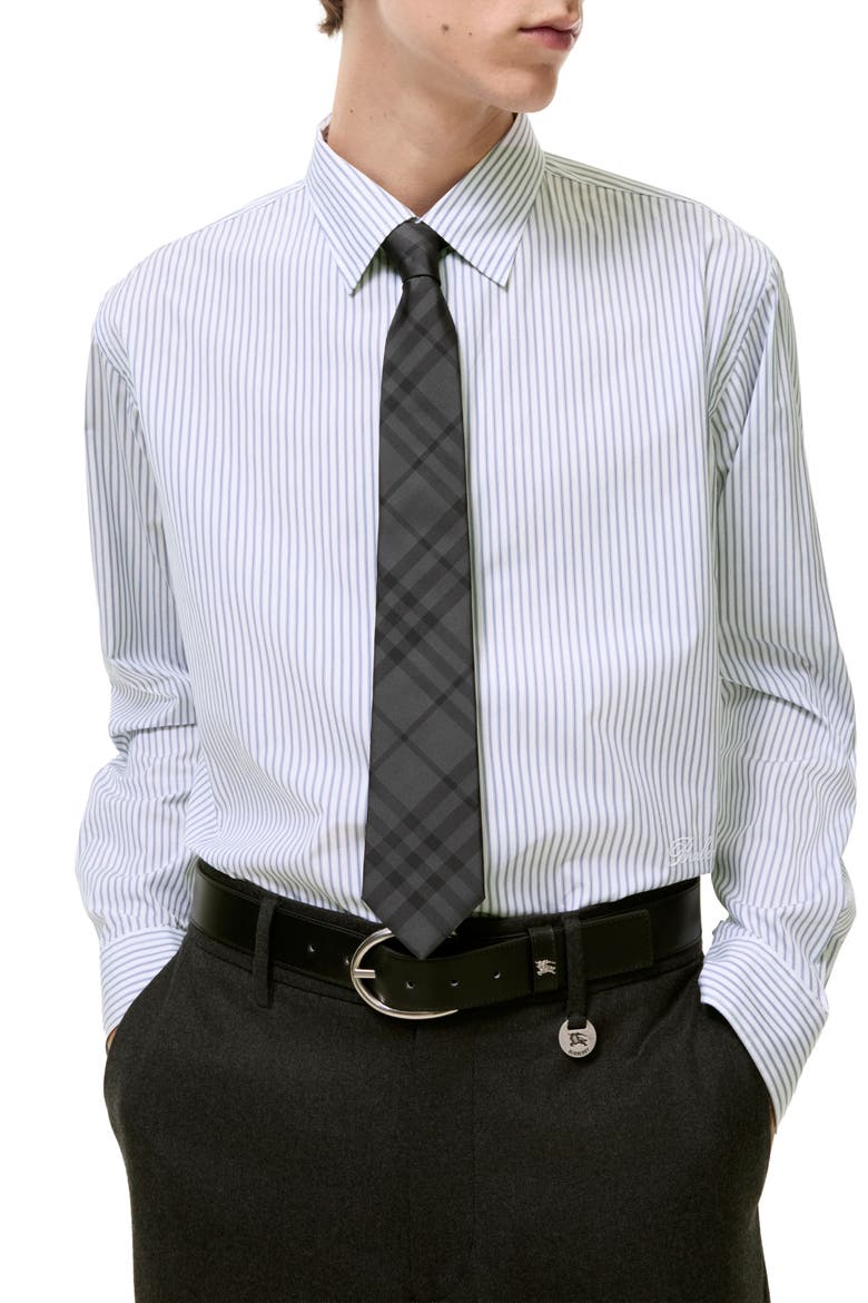 Manston Check Silk Tie, Alternate, color, COAL GREY CHECK