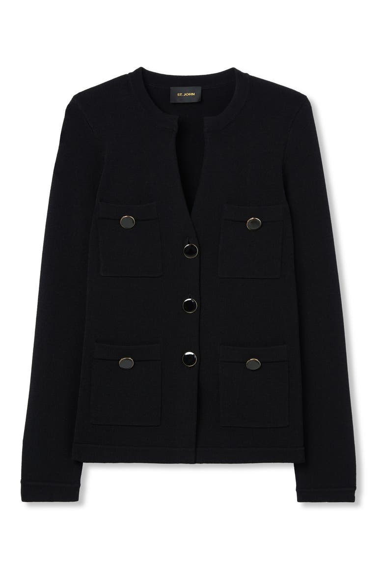 Santiago Sweater Jacket, Alternate, color, BLACK