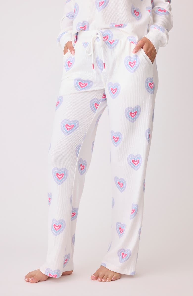 PJ Salvage Peace & Love Thermal Knit Pajama Pants, Main, color, 
