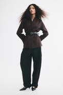 H&M Belted Lapelless Jacket