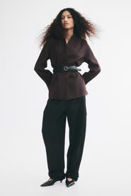 H&M Belted Lapelless Jacket