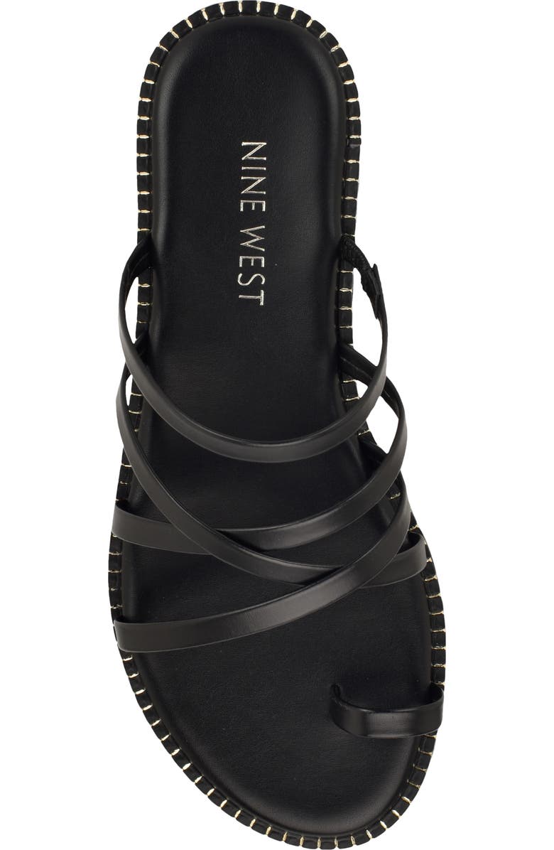 Nine West Digen Toe Loop Sandal, Alternate, color, Black