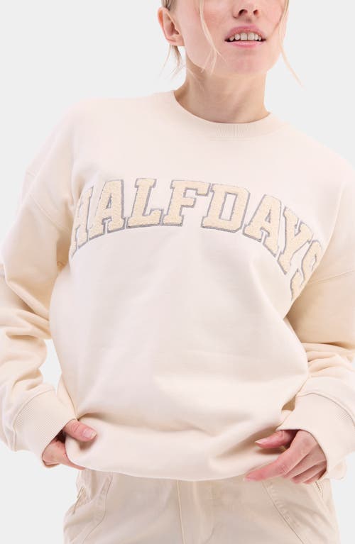 Halfdays Cotton Graphic Sweatshirt In Oatmilk