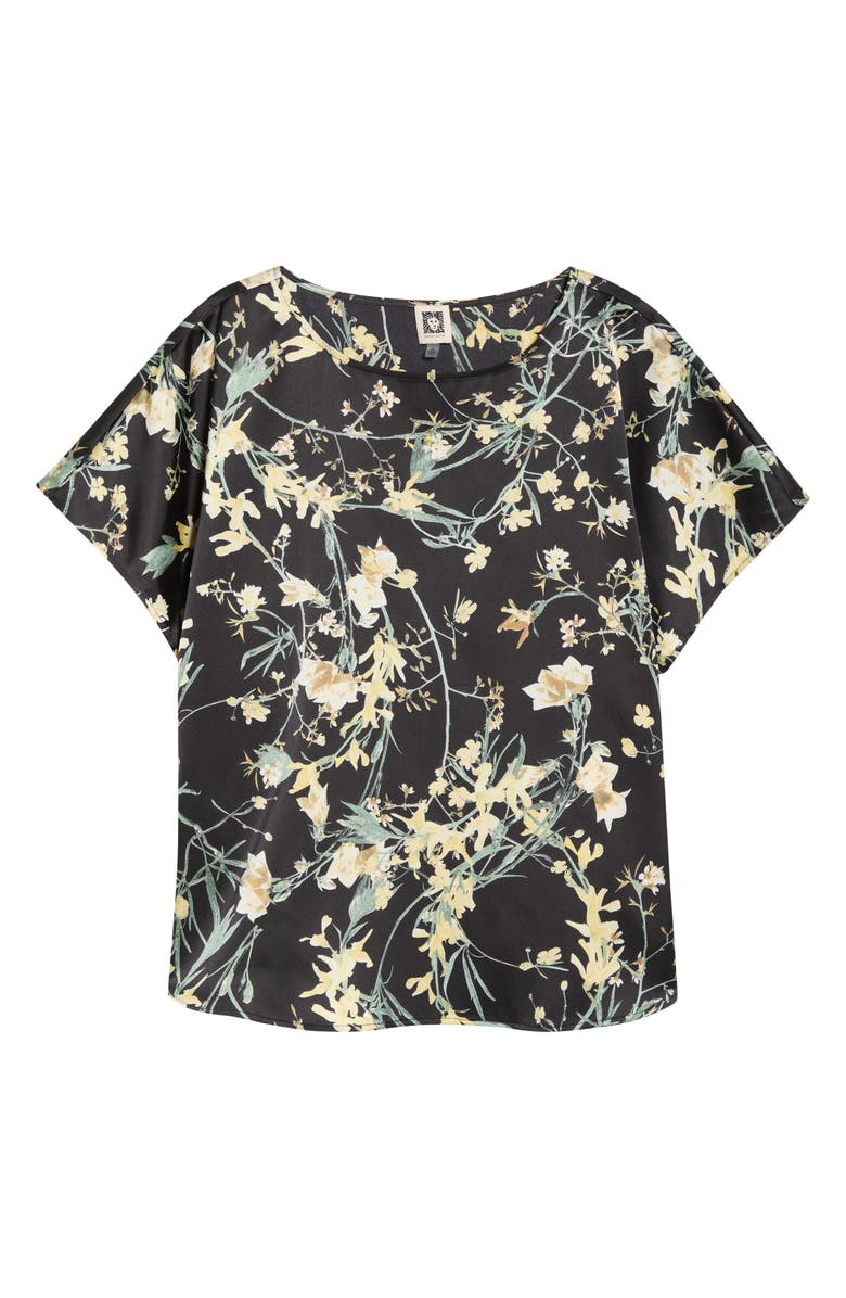 Anne Klein Floral Print Bateau Neck Top, Alternate, color, 