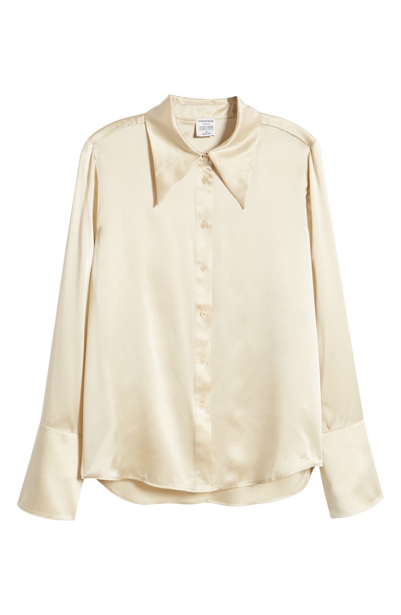 Nordstrom x Harlem's Fashion Row Megan Renee Silk Button-Up Shirt, Alternate, color,