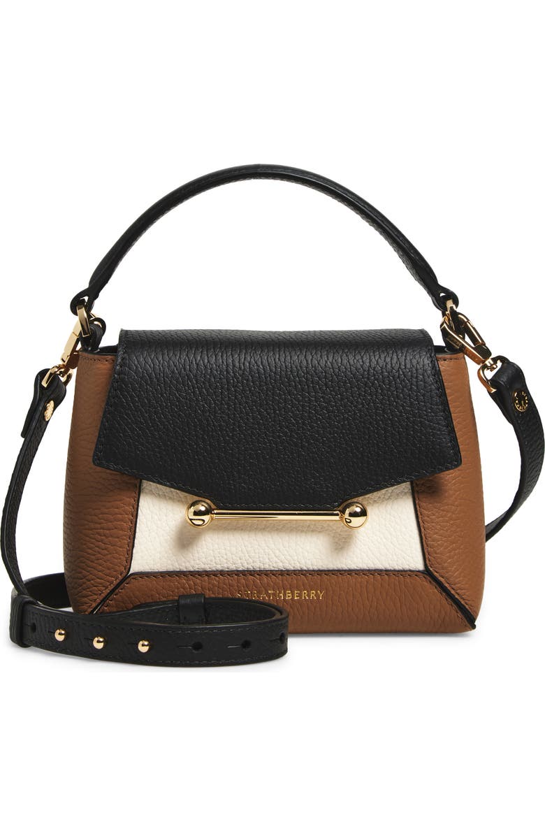 Strathberry Nano Mosaic Leather Top Handle Bag, Main, color,