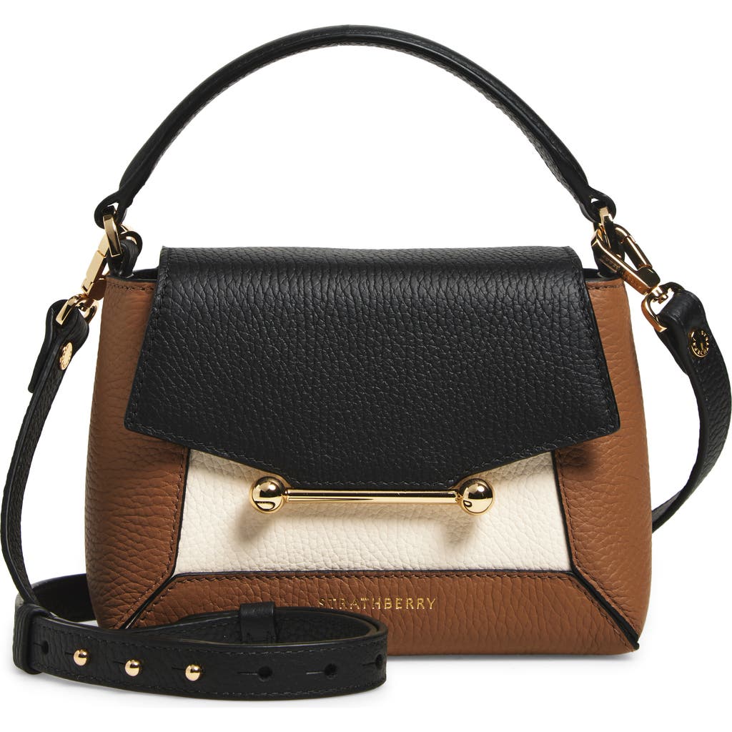 Strathberry Nano Mosaic Leather Top Handle Bag In Multi