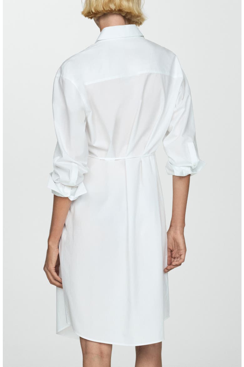 Tie Waist Long Sleeve Shirtdress, Alternate, color, WHITE
