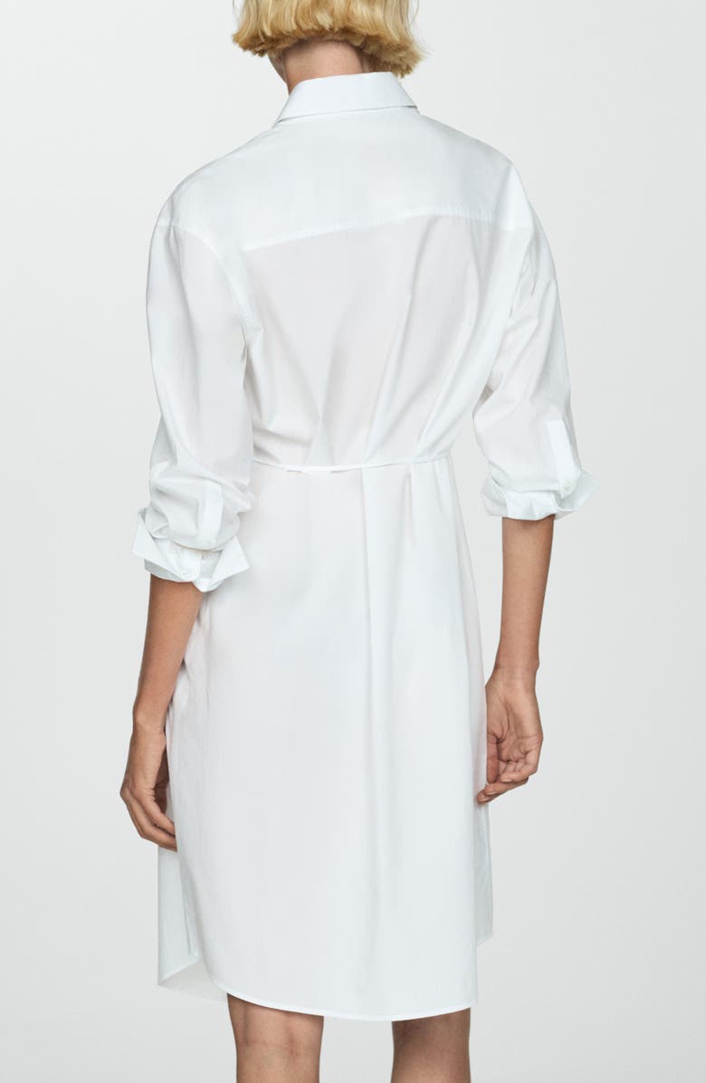 MANGO Tie Waist Long Sleeve Shirtdress, Alternate, color, 