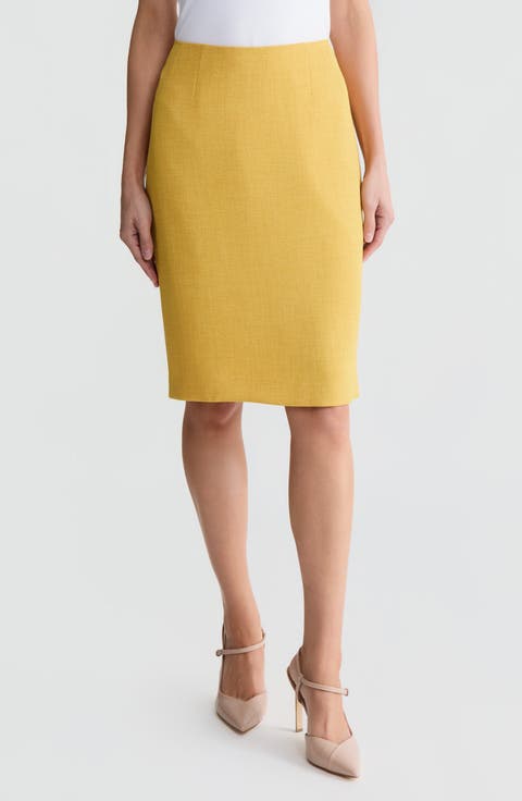 Pebble Crepe Slim Skirt