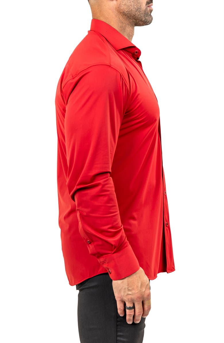 Maceoo Eins Marthy Contemporary Fit Button-Up Shirt, Alternate, color, Red