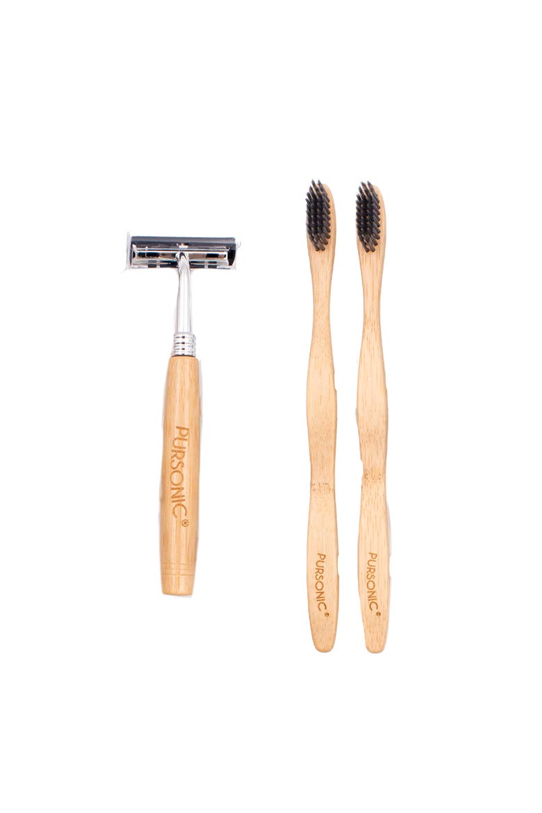 Eco Friendly Razor & Toothbrushes Combo Pack, Alternate, color, Multicolor