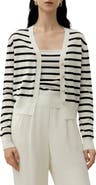 Lilysilk Silk-Cotton Striped Knit Cardigan Set