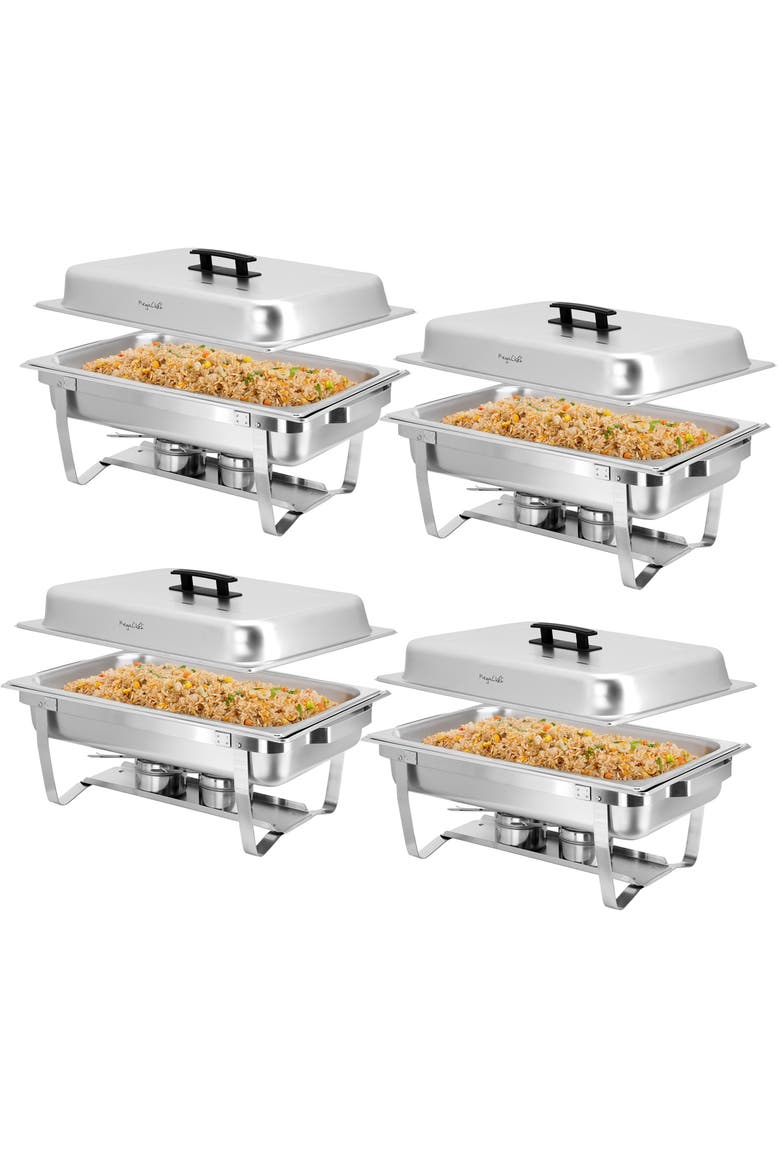 9.5 Quart Foldable Stainless Steel Chafing Dish, Main, color, Silver