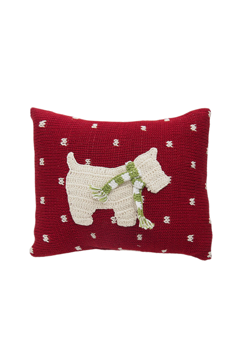 Westie Dog Mini Pillow, Main, color, Red