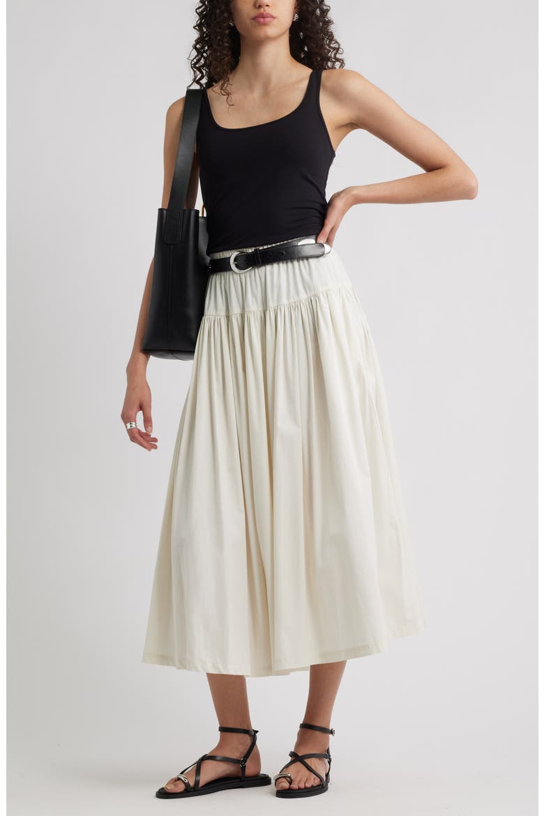 Tiered Cotton Poplin Maxi Skirt, Alternate, color, IVORY TOFU