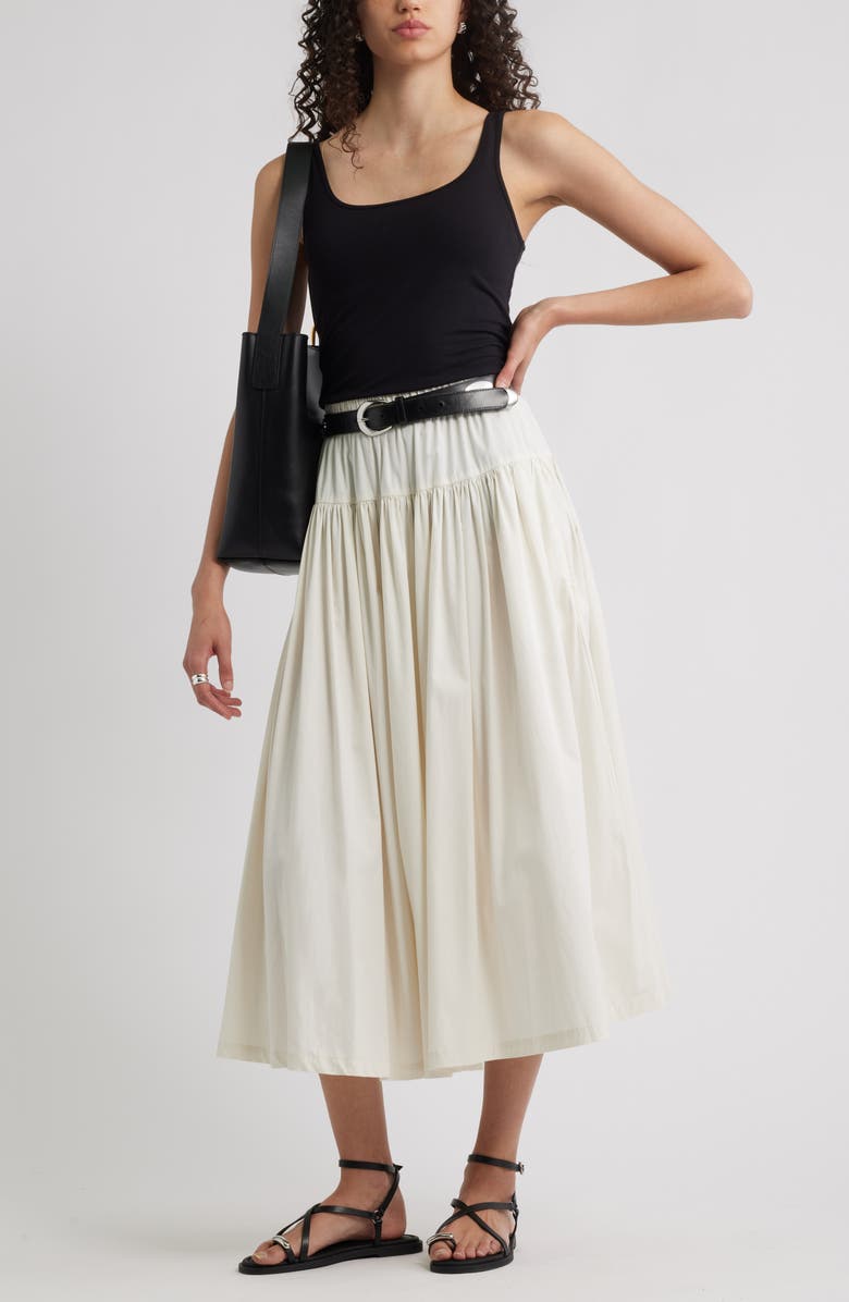 Nordstrom Tiered Cotton Poplin Maxi Skirt, Alternate, color, Ivory Tofu
