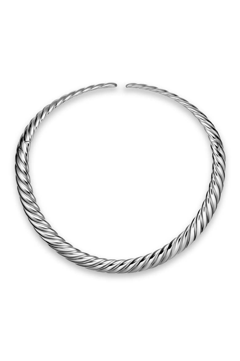 Sculpted Cable Flex Necklace in Sterling Silver, 11mm, Alternate, color, SILVER