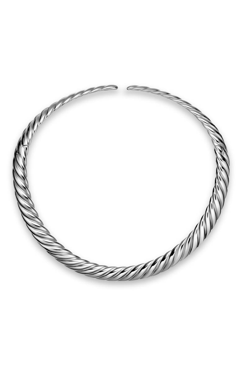 David Yurman Sculpted Cable Flex Necklace in Sterling Silver, 11mm, Alternate, color, Silver
