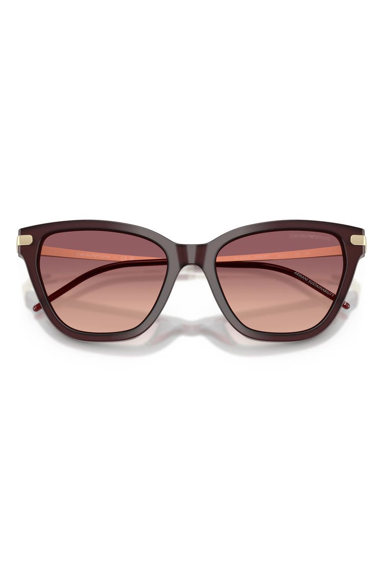 Emporio Armani 56mm Gradient Cat Eye Sunglasses, Alternate, color, Opal Bordeaux / Pink Violet