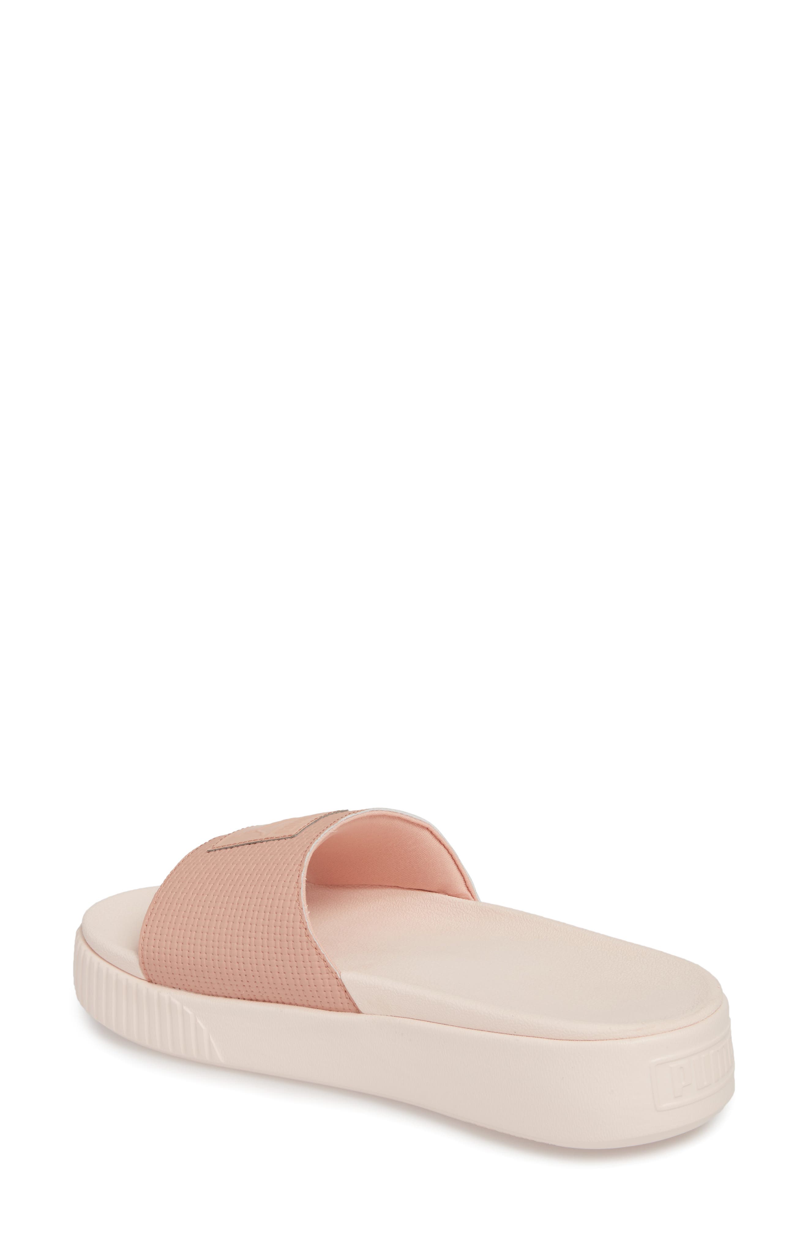 Platform Slide Sandal, Alternate, color, PEACH BEIGE/ PEARL